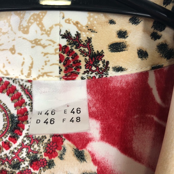 Vintage peachskin paisley print button down Sz XL - Picture 4 of 7